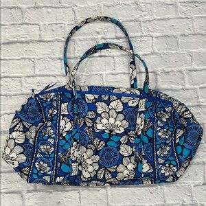 Vera Bradley Blue Bayou Pattern Floral Travel Duffle Bag